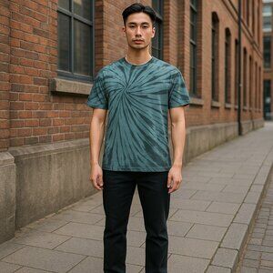 Tie-dyed tee Blue- green Jcrew Large men T shirt